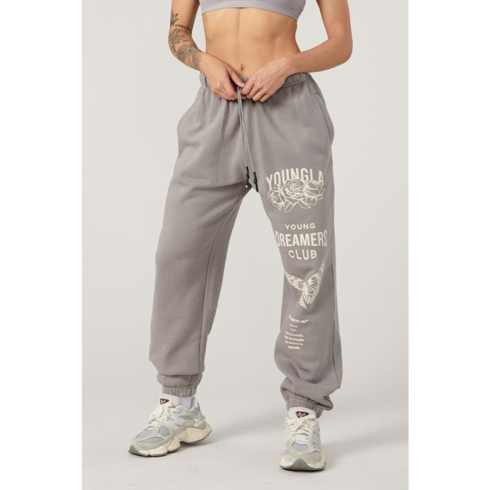 YoungLA Gray Graphic Dreamers Club Joggers